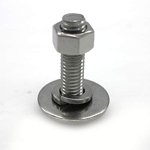 Fullerkreg (8 Sets) 3/8-16x1 Stainless Steel Hex Head Screws Bolts, Nuts, Flat & Lock Washers, 18-8 (304) S/S, Fully Threaded by Bolt Fullerkreg - Image 4