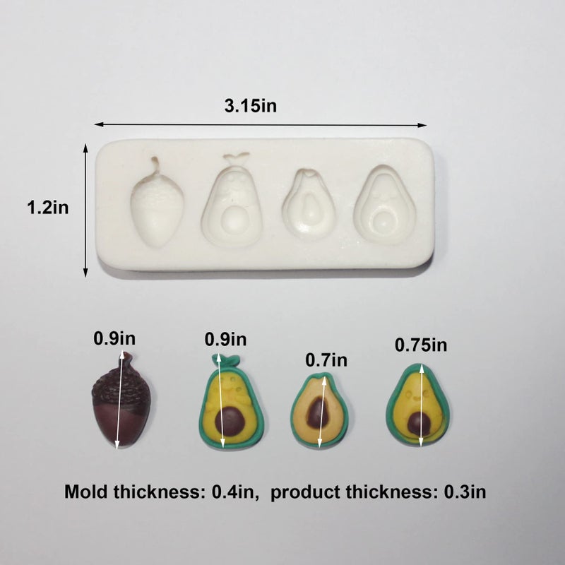 LVDGE Lovely Small Items Silicone Fondant Molds Set For Cake Topper  Gumpaste  Candy & Chocolate  Polymer Clay and More (Vegetables & Fruits) - Image 2