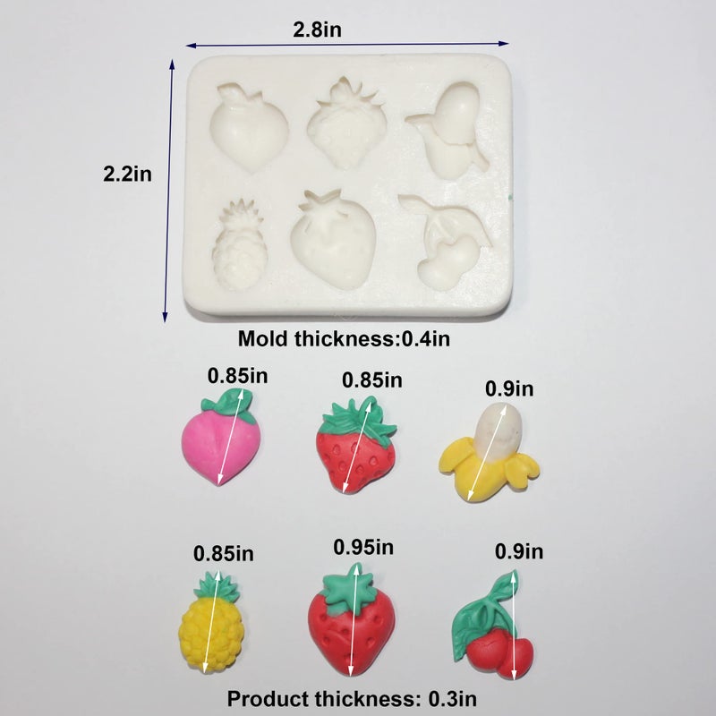 LVDGE Lovely Small Items Silicone Fondant Molds Set For Cake Topper  Gumpaste  Candy & Chocolate  Polymer Clay and More (Vegetables & Fruits) - Image 4