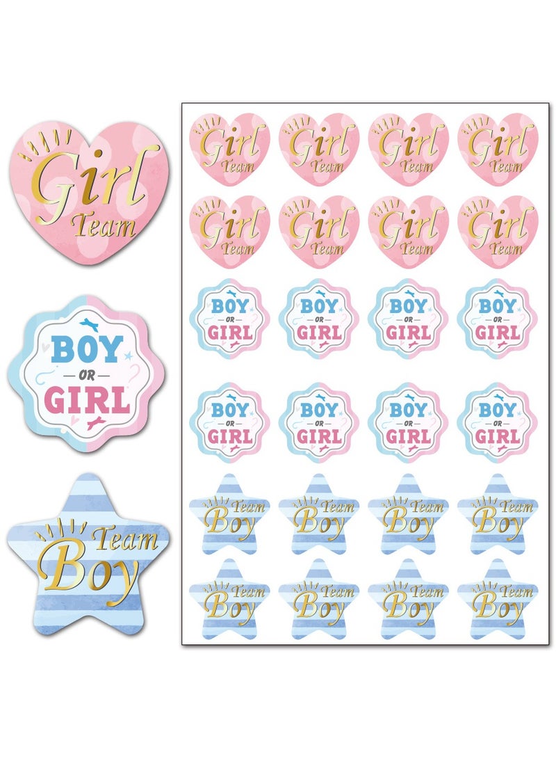 48 packs of gender Reveal stickers Team Boy o Team Girl Gender Reveal non-adhesive paper - Image 5