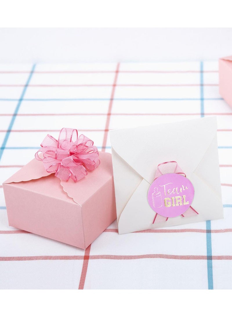 48 packs of gender Reveal stickers Team Boy o Team Girl Gender Reveal non-adhesive paper - Image 3