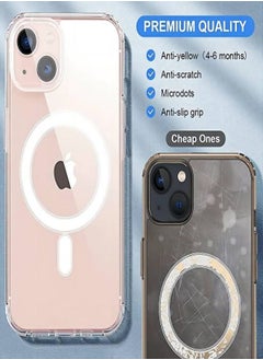 ESCASE Suitable for iPhone 13 Magsafe Case 6.1 inch Slim Magnetic Case Anti-Yellowing Anti-Shock Anti-Drop Hard Back Crystal Case  - Image 3