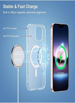 ESCASE Suitable for iPhone 13 Magsafe Case 6.1 inch Slim Magnetic Case Anti-Yellowing Anti-Shock Anti-Drop Hard Back Crystal Case  - Image 4