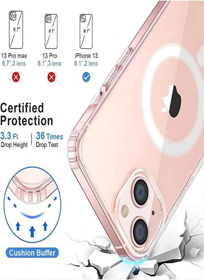 ESCASE Suitable for iPhone 13 Magsafe Case 6.1 inch Slim Magnetic Case Anti-Yellowing Anti-Shock Anti-Drop Hard Back Crystal Case  - Image 2