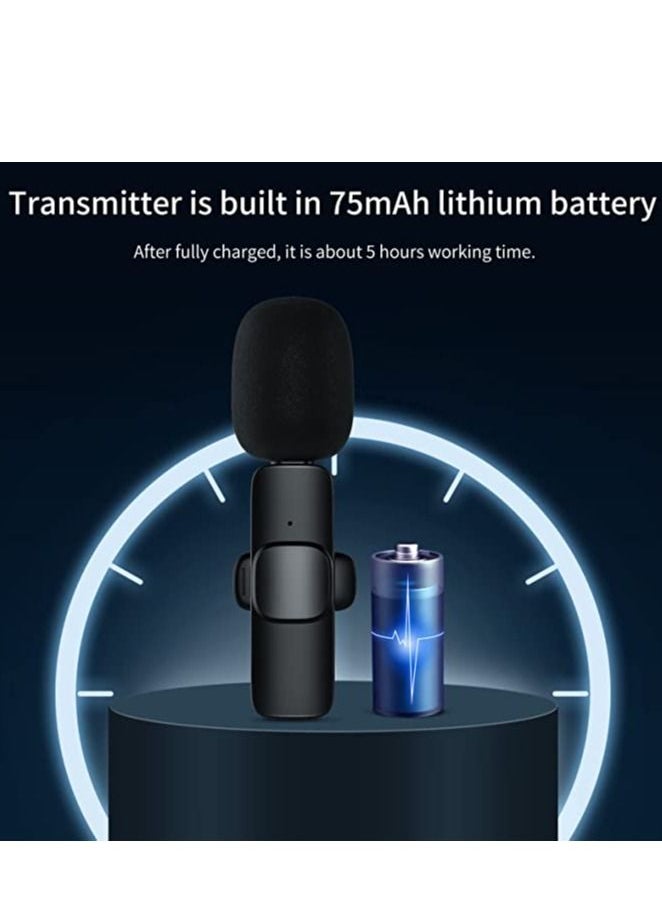 Mini Wireless Lavalier Microphone 360° Omnidirectional Lapel Mic Noise Reduction Compatible with Type-C Android Smartphone Tablet for YouTube Facebook Live Streaming Video Recording Vlog Interview