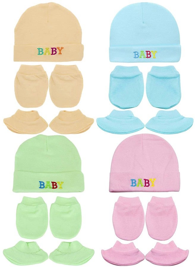 PIKIPOO Baby Cotton Mitten Sets with Cap and Booty- (Multicolor) - Image 2