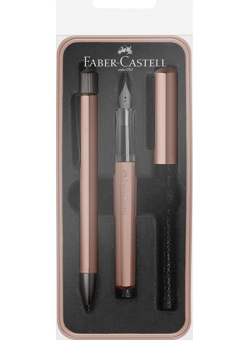 فابير كاستل فابر-كاستل مجموعة هيكسو: قلم حبر M وقلم حبر جاف برونزي، صنع في المانيا - Image 2