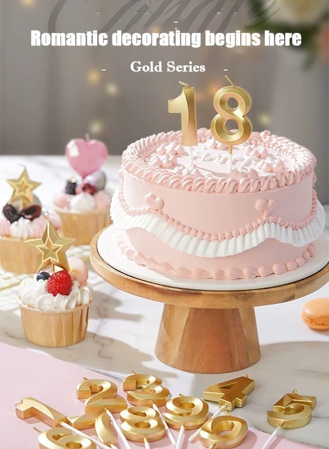 Ssovi 10 Pcs Gold Number Candles (0-9) Set, Premium 3D Metallic Smokeless Birthday Cake Toppers for Kids, Adults, Anniversary & Milestone Party Celebrations - Image 5