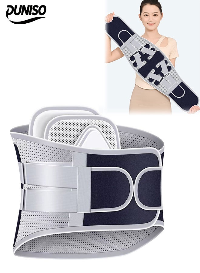 DUNISO Adjustable Lumbar Support Belt，Back Brace Lumbar Support Belt，Waist Support Belt for Lower Back Pain Relief， Ergonomic Design，Comfortable and Breathable，for Herniated Disc, Sciatica, Scoliosis,L  - Image 1
