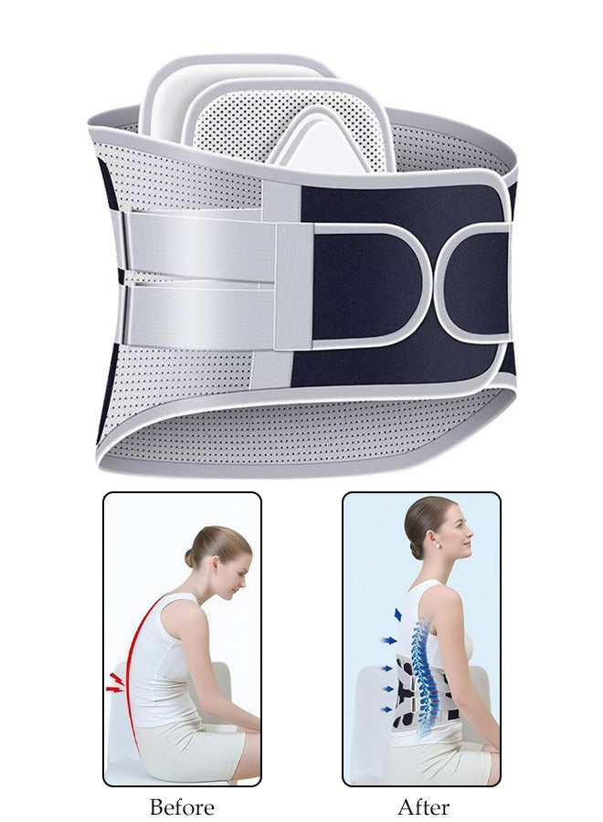 DUNISO Adjustable Lumbar Support Belt，Back Brace Lumbar Support Belt，Waist Support Belt for Lower Back Pain Relief， Ergonomic Design，Comfortable and Breathable，for Herniated Disc, Sciatica, Scoliosis,L - Image 1