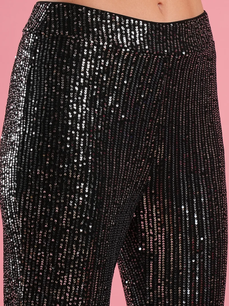 globus Women Embellished Mid Rise Bootcut Trousers