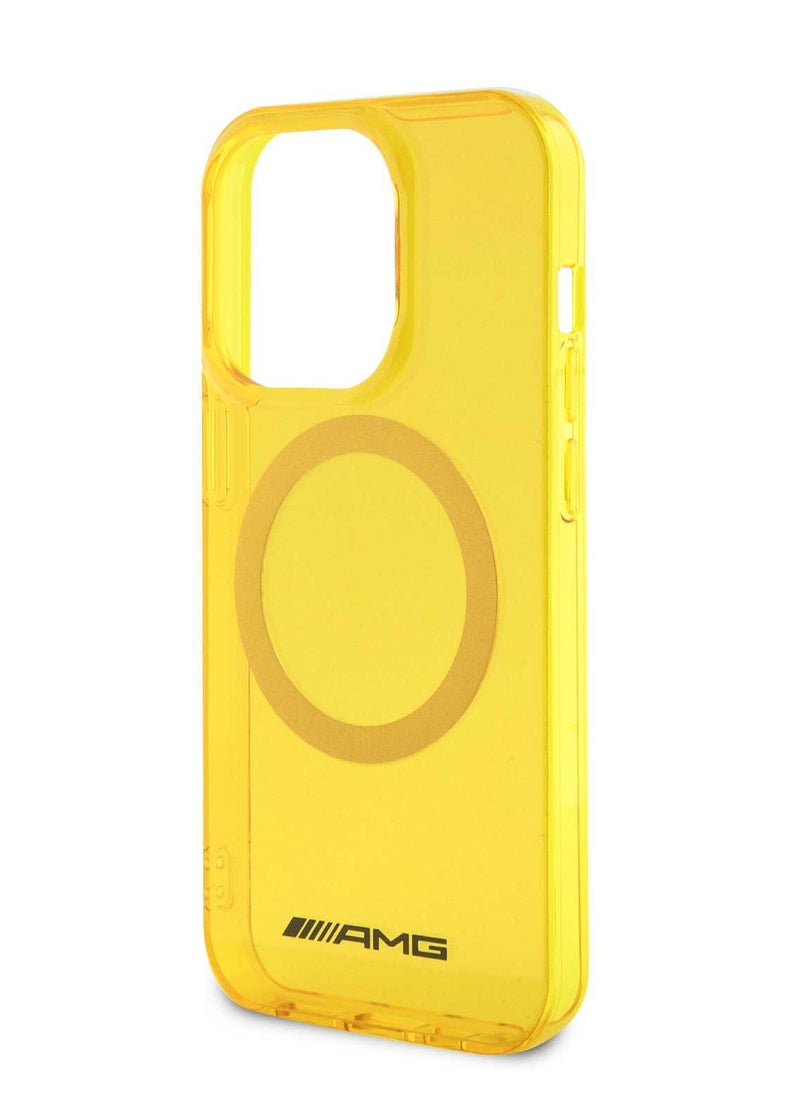 AMG - iPhone 15 Pro Case MagSafe Transparent Back Cover / Elegant and Slim / Precise Cutouts / Easy Snap-On - Yellow - Image 1