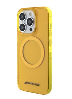AMG iPhone 15 Pro Case MagSafe Transparent Back Cover / Elegant and Slim / Precise Cutouts / Easy Snap-On - Yellow  - Image 2