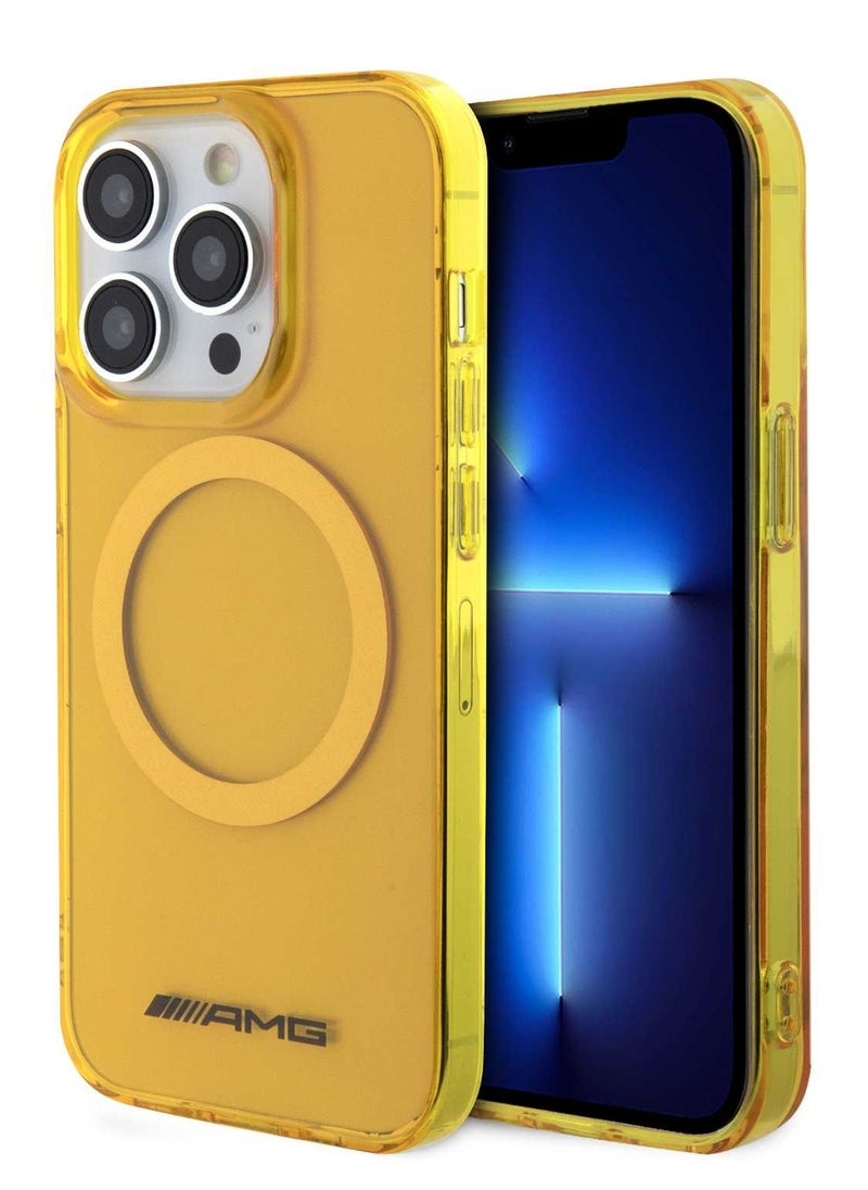 AMG - iPhone 15 Pro Case MagSafe Transparent Back Cover / Elegant and Slim / Precise Cutouts / Easy Snap-On - Yellow - Image 1