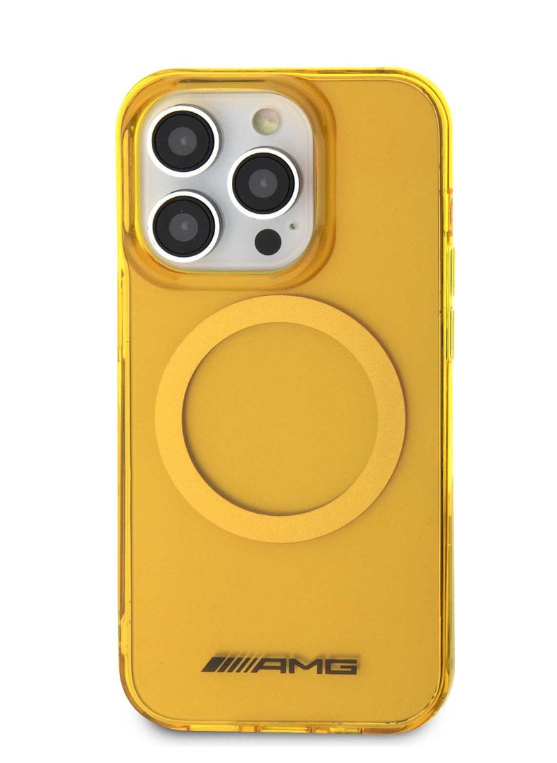 AMG - iPhone 15 Pro Case MagSafe Transparent Back Cover / Elegant and Slim / Precise Cutouts / Easy Snap-On - Yellow - Image 1