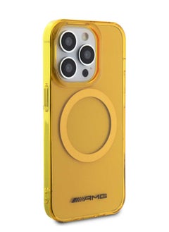 AMG iPhone 15 Pro Case MagSafe Transparent Back Cover / Elegant and Slim / Precise Cutouts / Easy Snap-On - Yellow  - Image 5