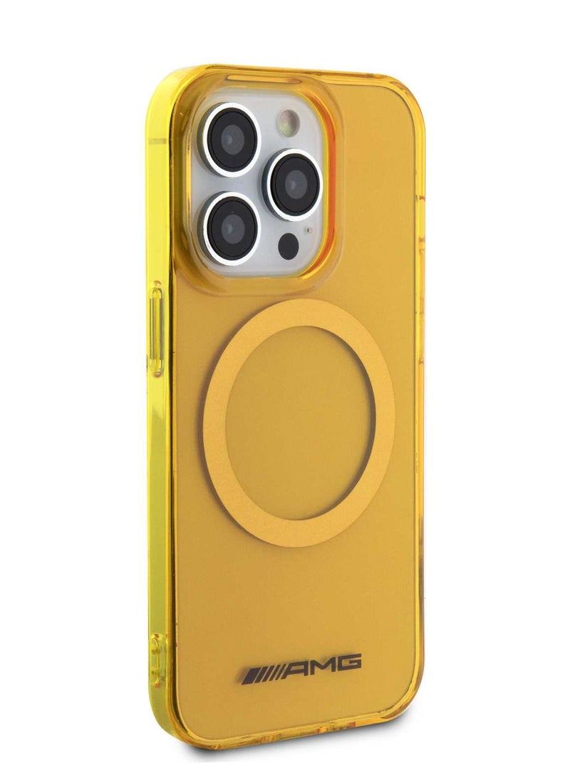 AMG - iPhone 15 Pro Case MagSafe Transparent Back Cover / Elegant and Slim / Precise Cutouts / Easy Snap-On - Yellow - Image 1