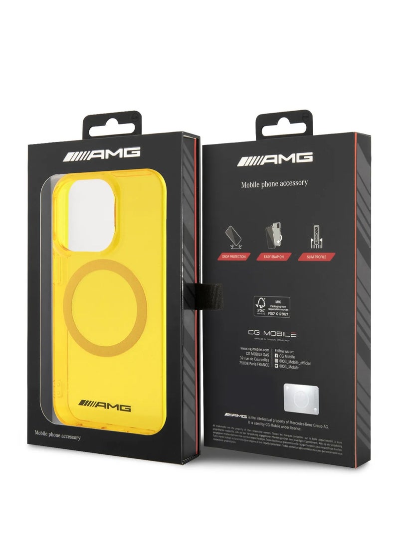 AMG - iPhone 15 Pro Case MagSafe Transparent Back Cover / Elegant and Slim / Precise Cutouts / Easy Snap-On - Yellow - Image 1