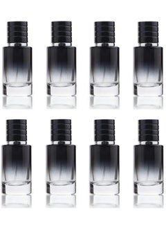 CTKcom 30ML Glass Perfume Bottles Empty Gradient Black Spray Perfume Bottles with Black Screw Lid Refillable Portable Empty Square Perfume Atomizer Vials Refillable Cosmetic Containers for Perfume Essential 