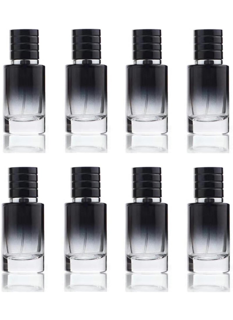 CTKcom - 30ML Glass Perfume Bottles Empty Gradient Black Spray Perfume Bottles with Black Screw Lid Refillable Portable Empty Square Perfume Atomizer Vials Refillable Cosmetic Containers for Perfume Essential - Image 1