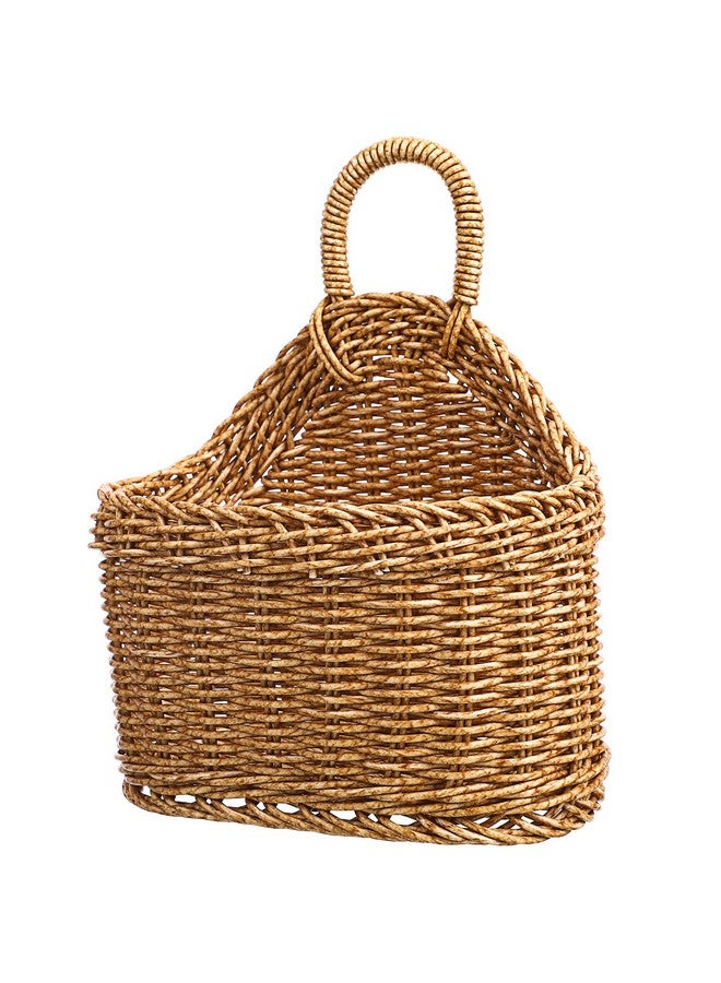 Cabilock Hanging Wall Basket Wall Storage: Farmhouse Rattan Bin Kitchen Onion Organizer Rustic Handle Basket Container for Ginger Garlic - Image 1