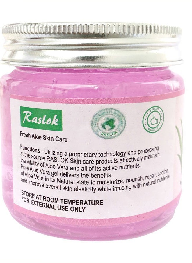 Raslok Aloe Vera Gel Pure Natural Organic Aloe Gel For Moisturizing Face Skin & Hair Care (Rose) - Image 3