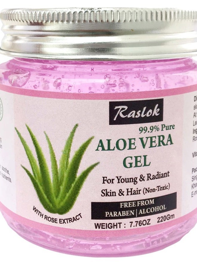 Raslok Aloe Vera Gel Pure Natural Organic Aloe Gel For Moisturizing Face Skin & Hair Care (Rose) - Image 1