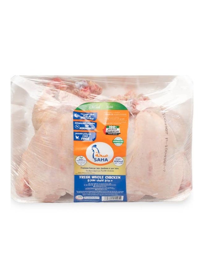 Whole Chicken , Skin On- 2 X 600g, UAE