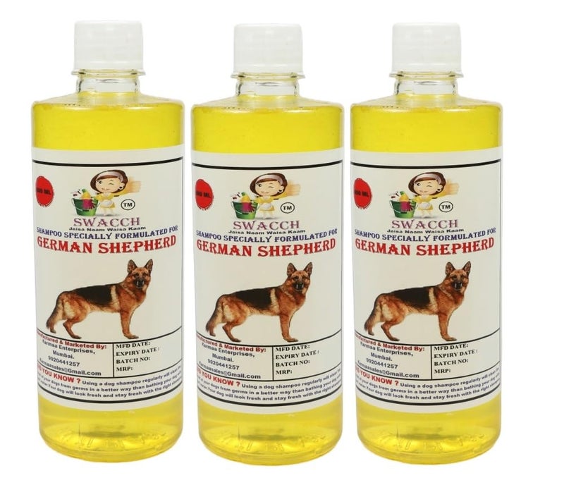 swacch Shampoo | Puppy Safe Shampoo | PH Balanced | Ditch to Itch for German Shepherd Shampoo 500ml Pack of 3 (Lemon) + Spike Ball Chew Toy Combo Pack - Image 2
