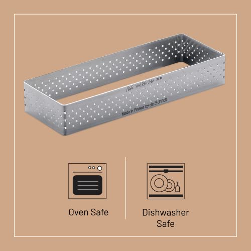 de Buyer Perforated Rectangular Tart Ring - 10” x 3.2” x 0.8” - Perfect for Baking Beautifully Crisp Tarts - Easy to Use & Clean - Made in France - Image 3