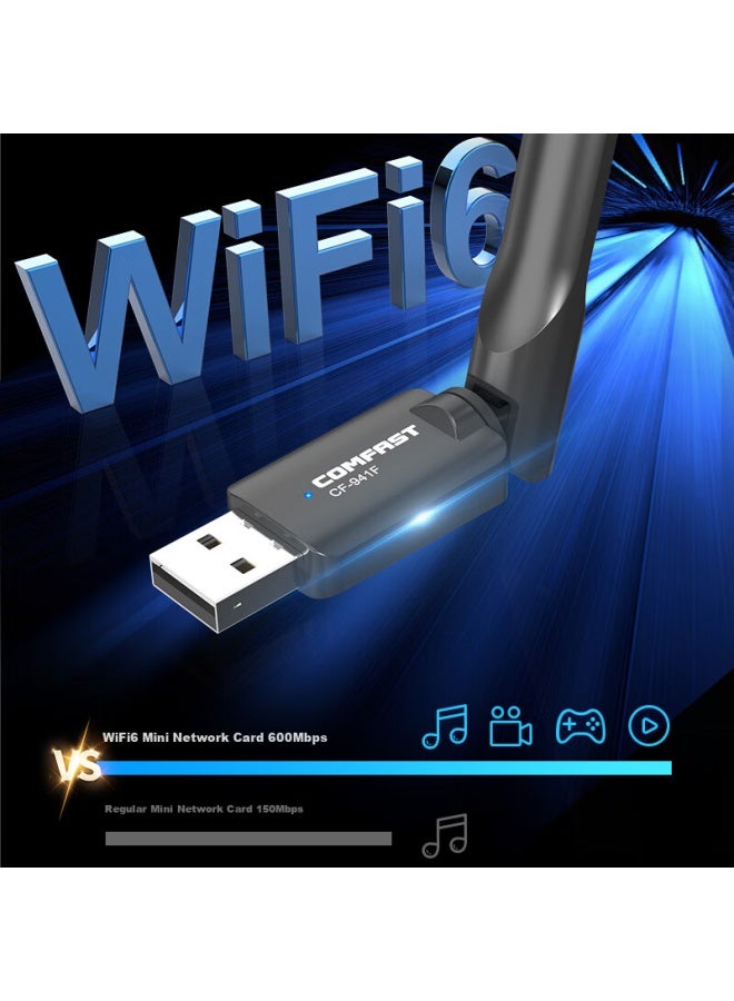 Comfast Cf-941f Usb Plug-and-play Wifi 6 Wireless Network Card For Desktops And Laptops External Wifi Receiver Transmitter With High Gain Antenna Compatible With Multiple Systems - Image 2