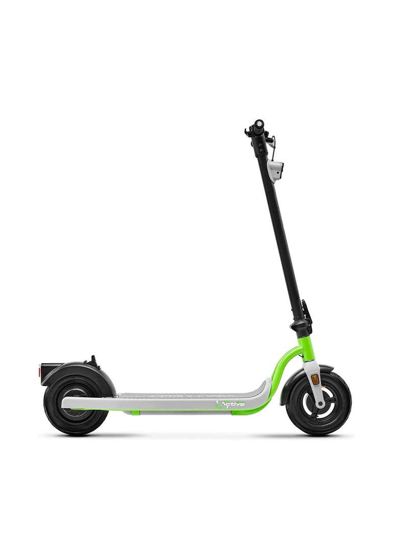 ARGENTO - Evo E-Scooter With Turn Signals, Stylish Design With Powerful 350W Brushless Motor, Max Range 25Km, 10” Front And Rear Tyres,Integrated Led Display & 280W Battery, Max Load 100Kg-Green & Grey - Image 1