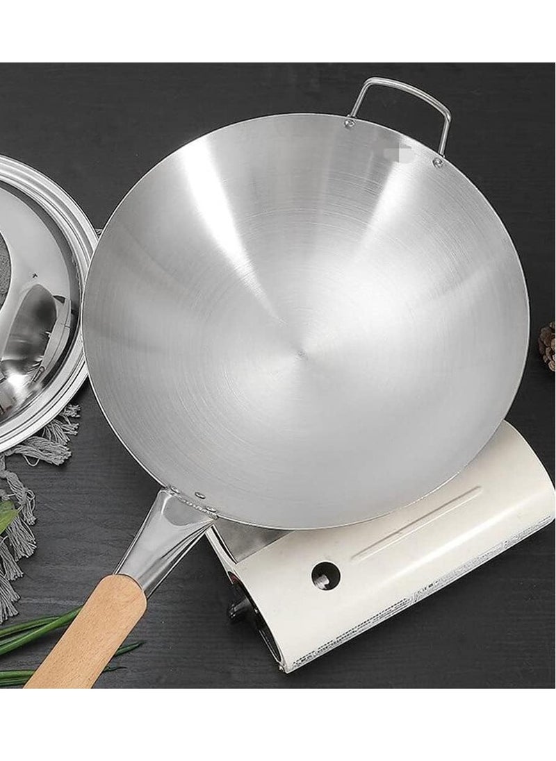 Stainless Steel Wok Pan Stir Fry Pan Deep Frying Wok Frying Skillet with Wooden Handle | 32cm - pzsku/Z532A2FC771FFE018F90BZ/45/_/1715701349/10625fa7-3d26-4c9e-9d11-5bbdf4555cda