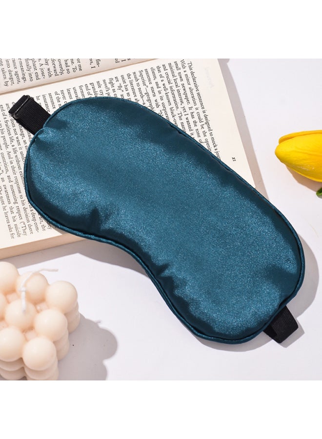 Generic Weiqin Double Sided Silk Sleeping Men's And Women's Blocking Eye Mask To Relieve Fatigue Eye Protection Adjustable Strap Silk Embroidery-Specifications:Dark Green Adjustable Model  - Image 1