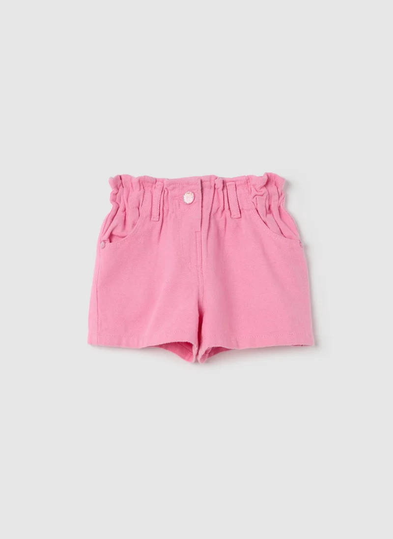 او في اس Paper Bag Shorts In Cotton And Lyocell