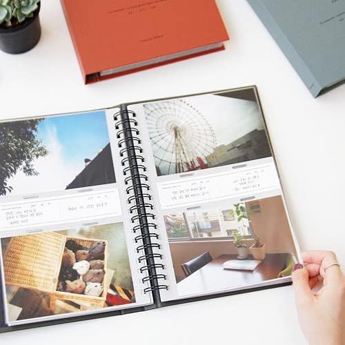 dalgaru Aesthetic Simple Lovely Korean Hard Cover 4 x 6 in Photo Album Book for couples family baby wedding  holds 100 photos includes 50 double sided memo slipsspiral bound Honey - Image 2