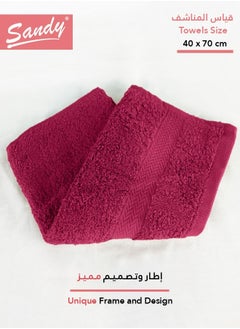 Sandy Sandy 100% Cotton Luxury Bath Towel for Face, Ideal for Daily Use, Quick Dry, High Absorbent and Super Soft 70x40 cm, Burgundy  - Image 2