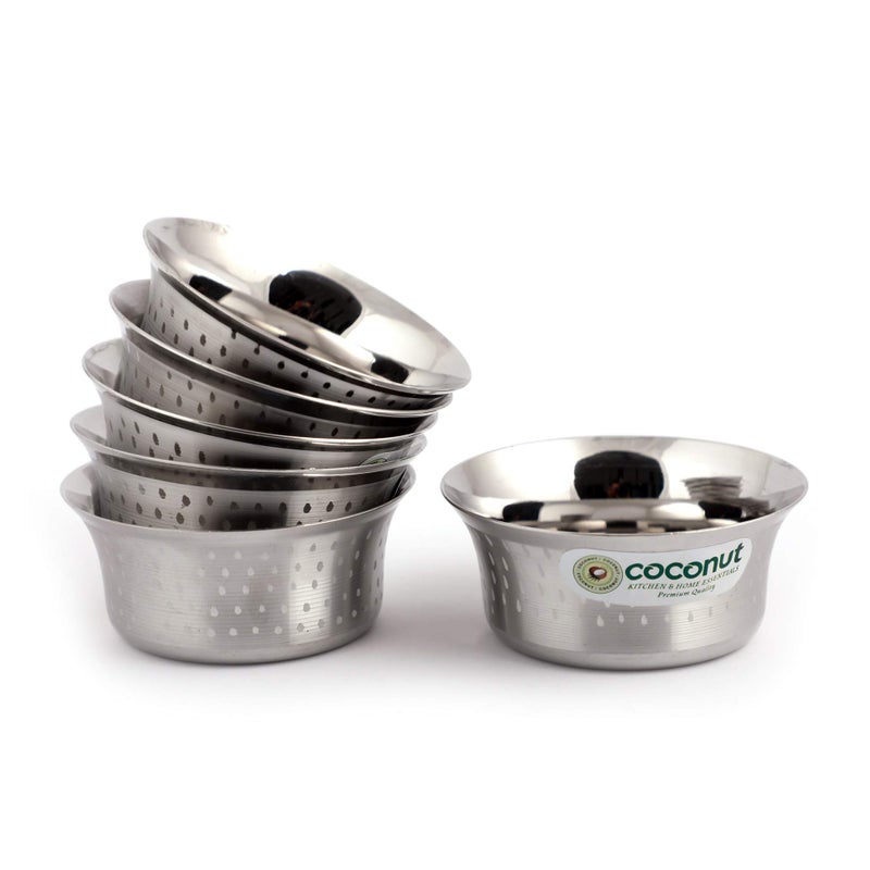 coconut Stainless Steel Shower Pari Bowl/Vati/Katori- C23 - Set of 6- Capacity Each Bowl 150ML - Image 1