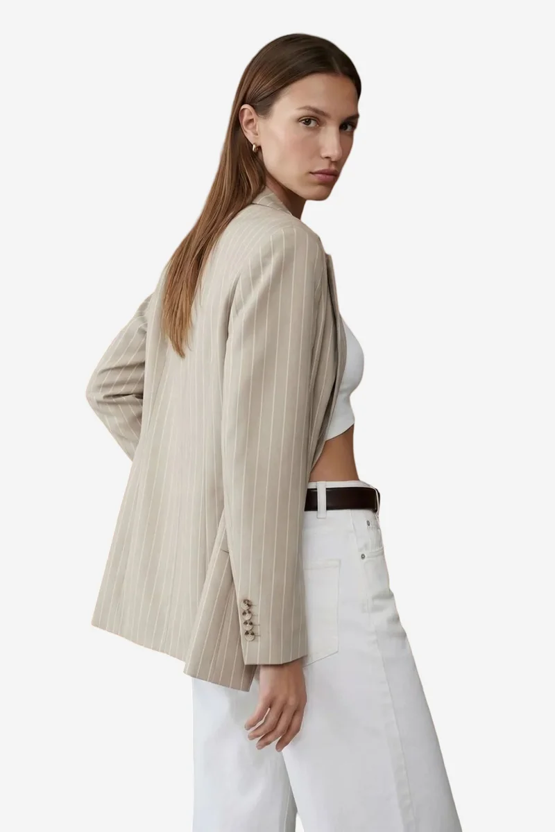 Dilvin White DILVIN High-Waist Striped Capri Wide-Leg Trousers for Women | Best Price UAE