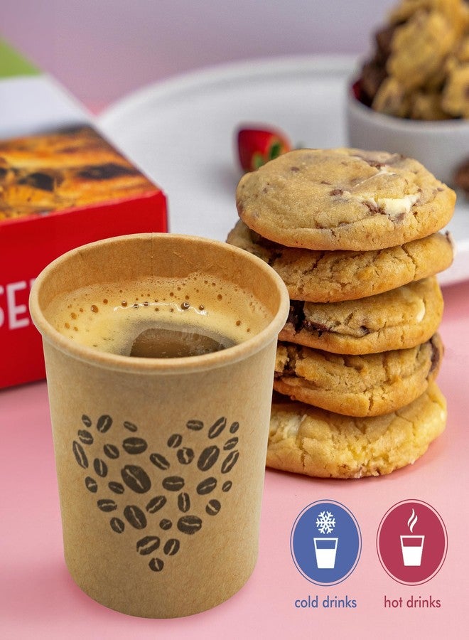 ECODESIGN-US 100 Pack Disposable Coffee Cups - 4 Oz Espresso - Kraft Unbleached Paper Cups for Home Office or Party - Image 5