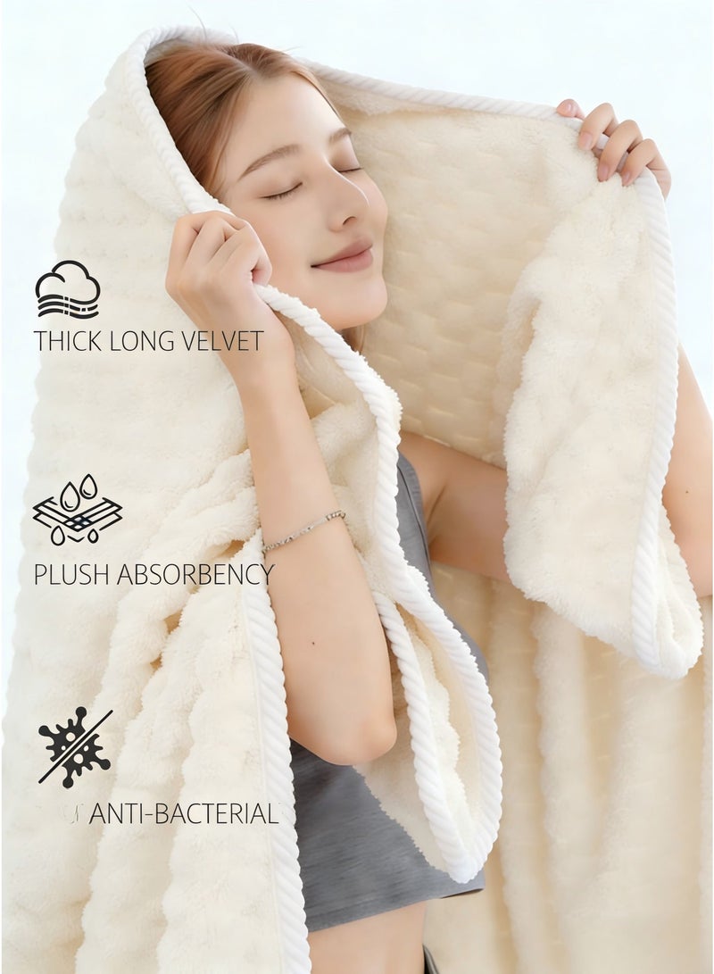 Nestvel Bath Towel Set Extra Large -3PCS Includes ( 90*170CM )Bath Towel,(35*75CM) Hand Towel,(25*65CM) Hair Towel,Quick Dry Highly Absorbent Thick Bathroom Soft Hotel Towels for Bath And Spa,Bathroom Towels Set is Soft and Gentle,Highly Absorbent,Creamy Beige - Image 2