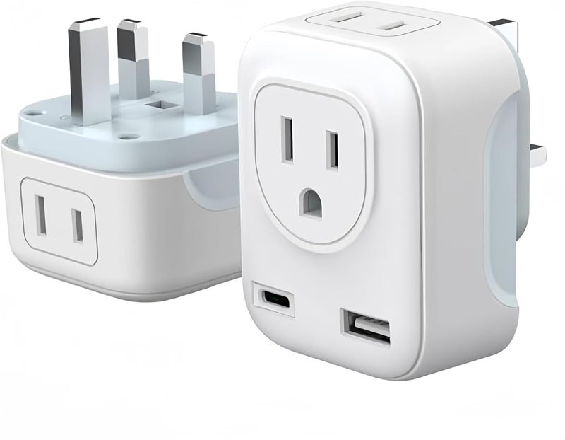 MANGO UK Ireland Plug Adapter Travel Charger with AC Outlets Type C and USB Adapter for United Kingdom Ireland Scotland and Other Countries Type C  USB UK Ireland
