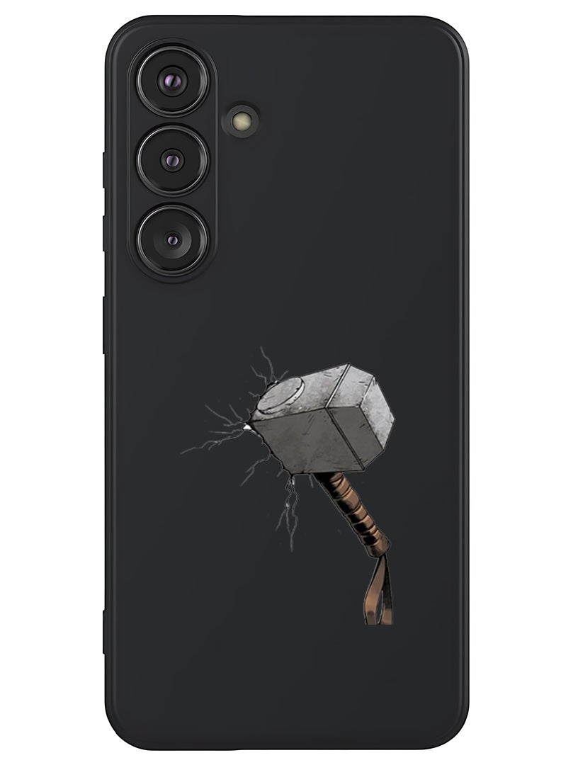 Theodor Protective Slim Fit Case Liquid Silicone Cover with Full Body Protection Anti-Scratch Shockproof Case For Samsung Galaxy S25 (Black) - Hammer - Image 1