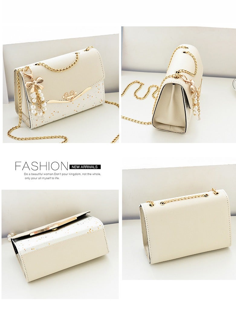 2024 New Ladies Purse Pearl Decorations PU Leather Long Women Wallet With Zipper Pocket Coin Purse Fashion Bag Korean Version For Women (White)  - Image 4
