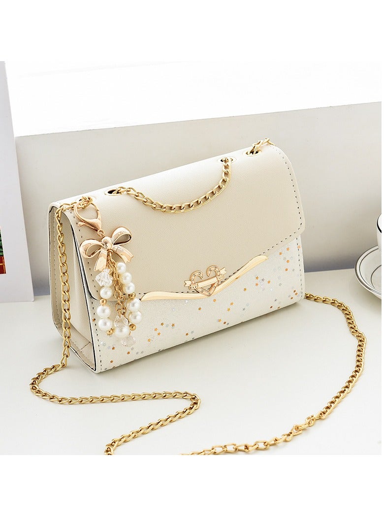 2024 New Ladies Purse Pearl Decorations PU Leather Long Women Wallet With Zipper Pocket Coin Purse Fashion Bag Korean Version For Women (White)  - Image 2