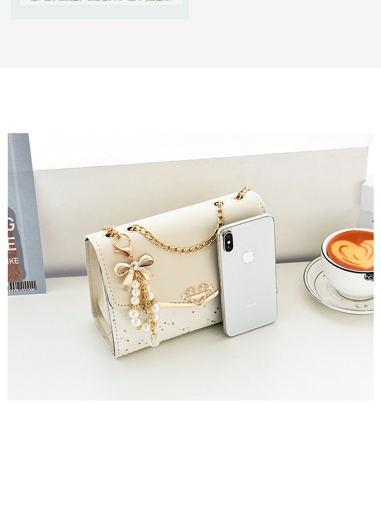 2024 New Ladies Purse Pearl Decorations PU Leather Long Women Wallet With Zipper Pocket Coin Purse Fashion Bag Korean Version For Women (White)  - Image 5