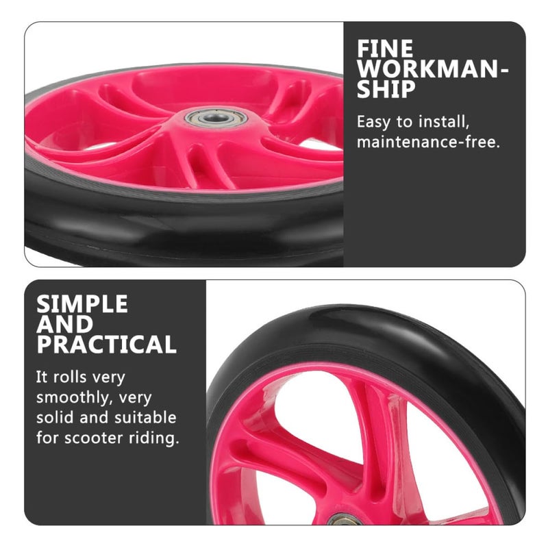 2pcs 175mm Pink PU Scooter Replacement Wheels Wear Resistant for Electric Skateboard Wheelchair - Image 4