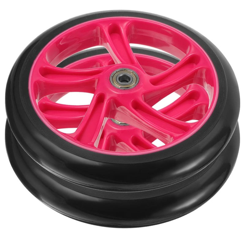 2pcs 175mm Pink PU Scooter Replacement Wheels Wear Resistant for Electric Skateboard Wheelchair - Image 2