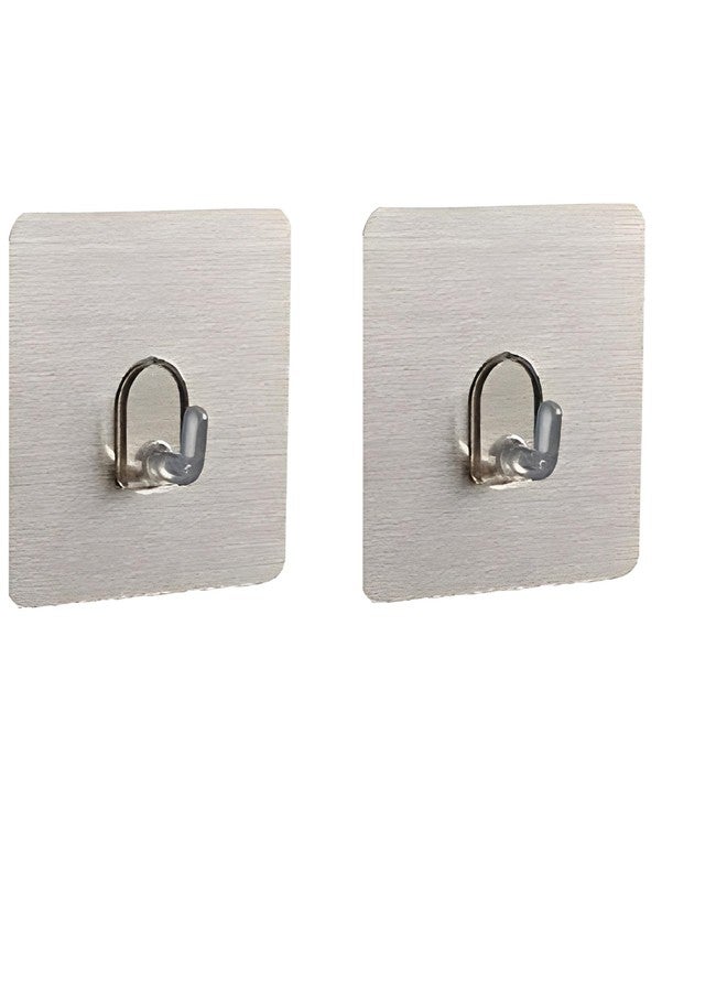 CLICKSY Multi-Functional Self Adhesive Wall Hook, ABS Plastic Hooks for Towel, Coats Ceiling Hanger, Waterproof and Oil Proof Nail Free Heavy Duty Wall Hook [ 2-pcs, Square Hook ] - Image 1