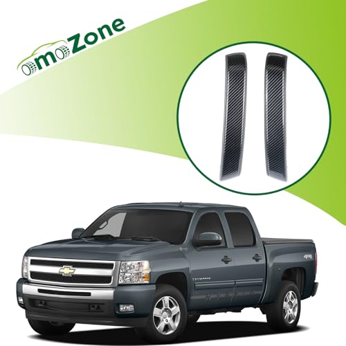 omoZone Pair Interior Door Pull Handle Armrest Inside Grab Handle Front Left&Right Side Titanium Carbon Fiber Compatible with 2010-2014 Chevrolet Chevy Silverado GMC Sierra Replaces 25932418 25932421 - Image 2